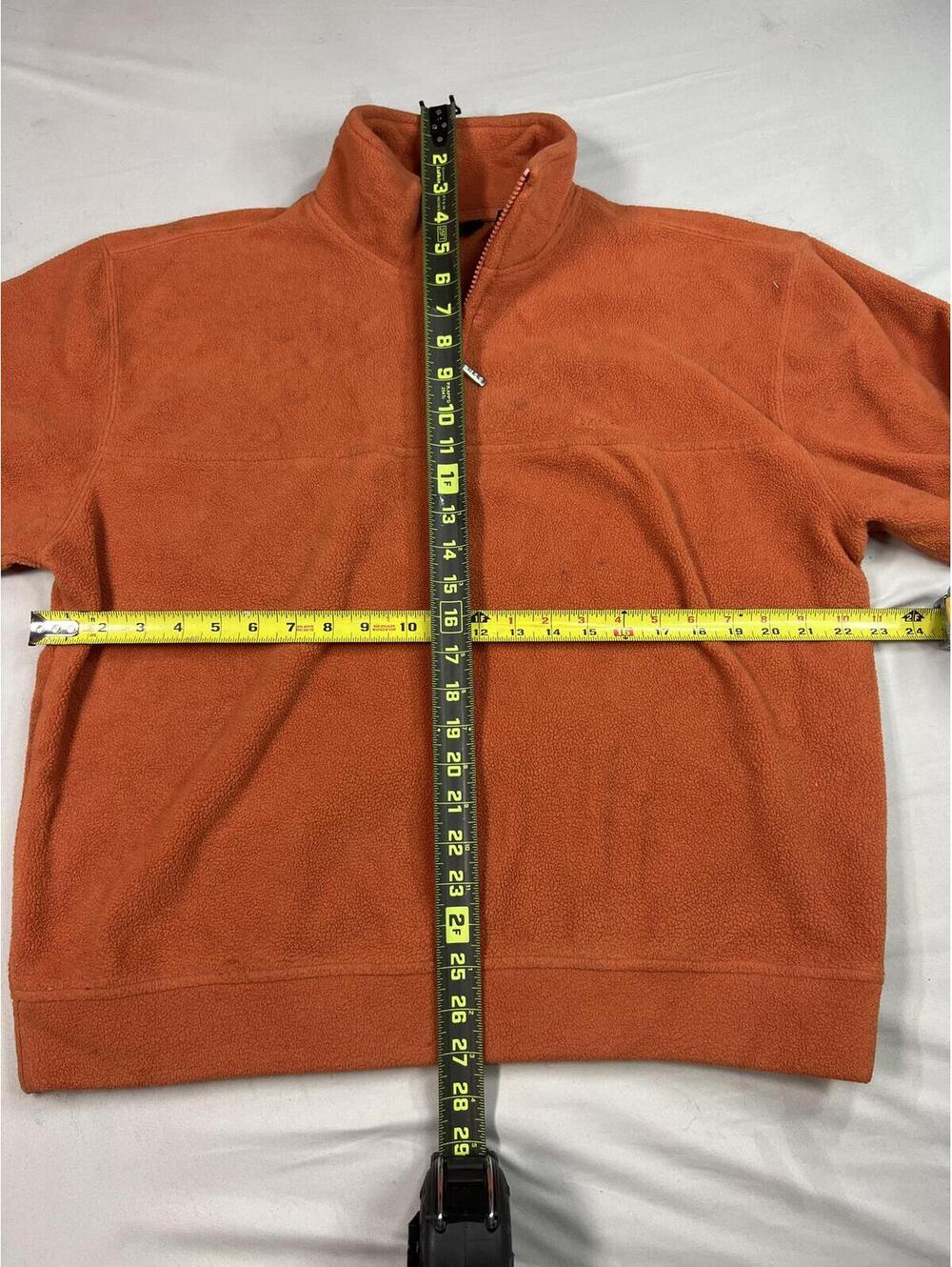 IZOD Ladies Orange Polyester Half-Zip Fleece Pullover Size L - Picture 3 of 4